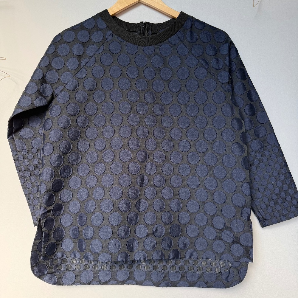 Madewell Navy Polka Dot Top